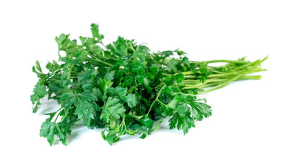 Fresh parsley isolated on a white background, vegetable.