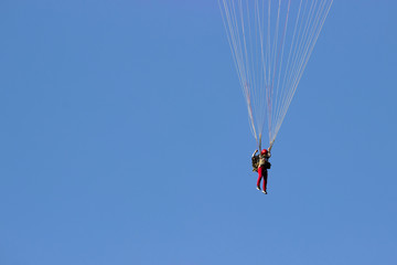 Skydiving jumping from an airplane.
