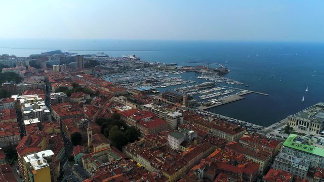 Trieste, Italy, flight over the city