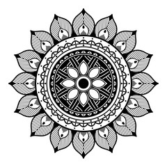 Circular pattern in form of mandala for coloring book, greeting card, phone case print. Anti-stress therapy pattern, coloring for adults. Hand drawn background, abstract round ornament.