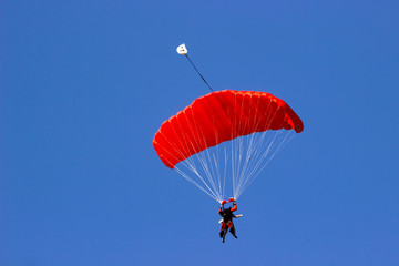 Skydiving jumping from an airplane.