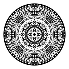 Circular pattern in form of mandala for coloring book, greeting card, phone case print. Anti-stress therapy pattern, coloring for adults. Hand drawn background, abstract round ornament.