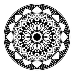 Circular pattern in form of mandala for coloring book, greeting card, phone case print. Anti-stress therapy pattern, coloring for adults. Hand drawn background, abstract round ornament.