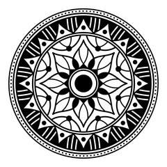 Mandala pattern black and white. Islam, Arabic, Pakistan, Moroccan, Turkish, Indian, Spain motifs