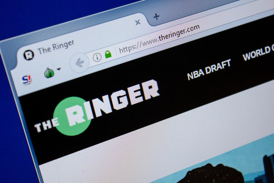 Ryazan, Russia - June 26, 2018: Homepage of theRinger website on the display of PC. URL - theRinger.com.