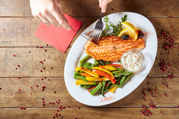 fried fish with vegetables