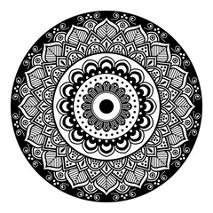 Mandala pattern black and white. Islam, Arabic, Pakistan, Moroccan, Turkish, Indian, Spain motifs