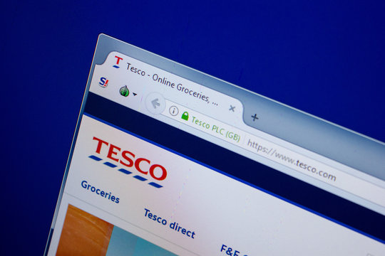 Ryazan, Russia - June 26, 2018: Homepage of Tesco website on the display of PC. URL - Tesco.com.