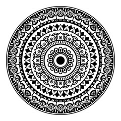 Mandala pattern black and white. Islam, Arabic, Pakistan, Moroccan, Turkish, Indian, Spain motifs
