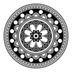 Mandala pattern black and white. Islam, Arabic, Pakistan, Moroccan, Turkish, Indian, Spain motifs