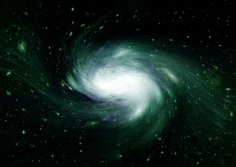 Stars, dust and gas nebula in a far galaxy