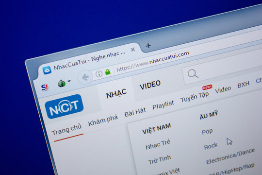 Ryazan, Russia - June 26, 2018: Homepage of Nhaccuatui website on the display of PC. URL - Nhaccuatui.com.