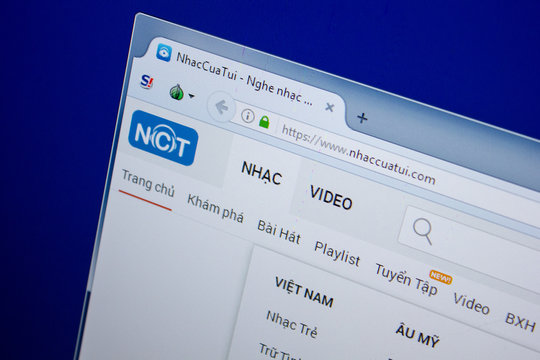 Ryazan, Russia - June 26, 2018: Homepage of Nhaccuatui website on the display of PC. URL - Nhaccuatui.com.