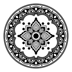 Mandala pattern black and white. Islam, Arabic, Pakistan, Moroccan, Turkish, Indian, Spain motifs