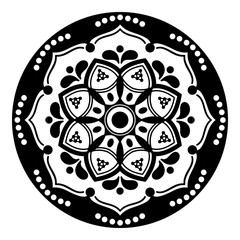 Mandala pattern black and white. Islam, Arabic, Pakistan, Moroccan, Turkish, Indian, Spain motifs