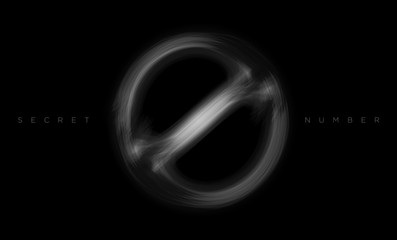 Horror scary movie alphabet from the darkness. Soul of the number zero. Vector illustration.