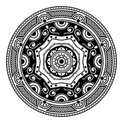 Mandala pattern black and white. Islam, Arabic, Pakistan, Moroccan, Turkish, Indian, Spain motifs