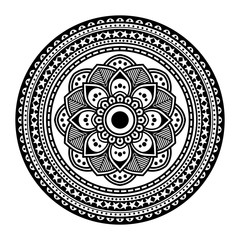 Mandala pattern black and white. Islam, Arabic, Pakistan, Moroccan, Turkish, Indian, Spain motifs