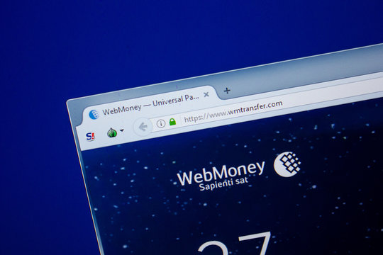 Ryazan, Russia - June 26, 2018: Homepage of WMtransfer website on the display of PC. URL - WMtransfer.com.