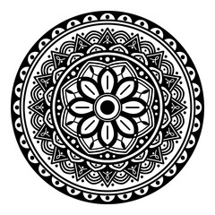 Mandala pattern black and white. Islam, Arabic, Pakistan, Moroccan, Turkish, Indian, Spain motifs