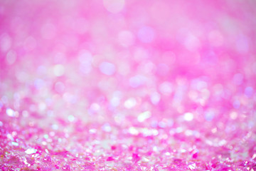 Pink-raspberry abstract background with bokeh. Festive background. Сoncept of magic, holiday, birthday. Holiday decoration. Template for design.