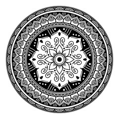 Ethnic Mandala Ornament. Arabic, Pakistan, Moroccan, Turkish, Indian, Spain motifs