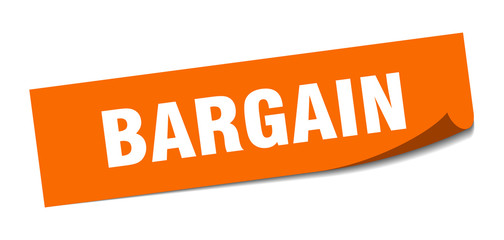 bargain sticker. bargain square sign. bargain. peeler