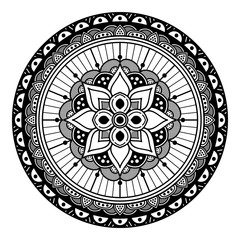 Ethnic Mandala Ornament. Arabic, Pakistan, Moroccan, Turkish, Indian, Spain motifs