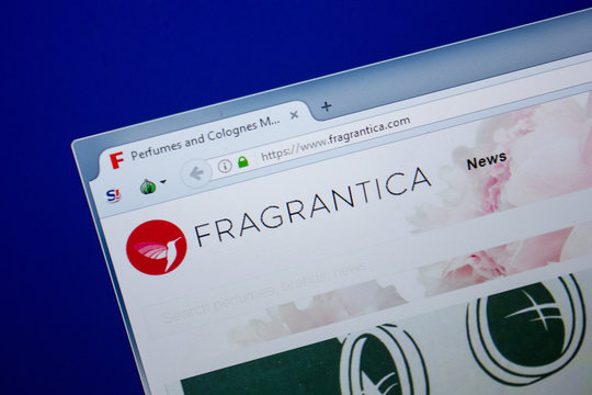 Ryazan, Russia - June 26, 2018: Homepage of Fragrantica website on the display of PC. URL - Fragrantica.com.