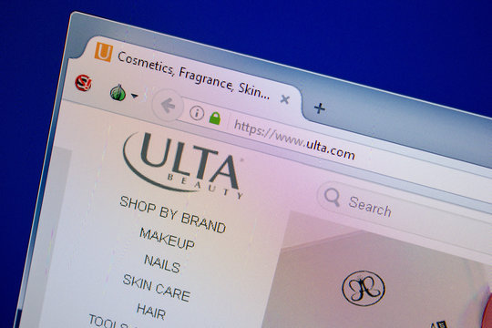 Ryazan, Russia - June 26, 2018: Homepage of Ulta website on the display of PC. URL - Ulta.com.