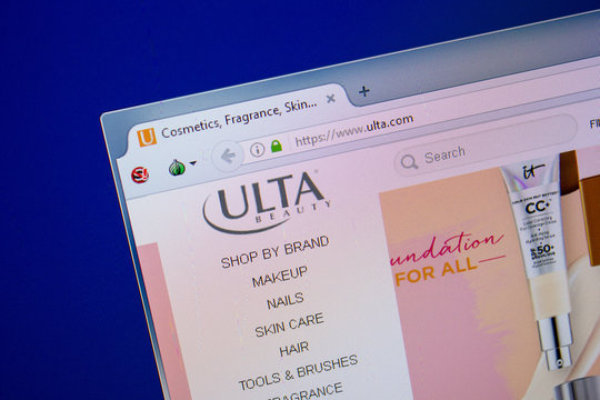 Ryazan, Russia - June 26, 2018: Homepage of Ulta website on the display of PC. URL - Ulta.com.