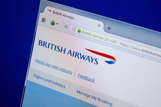 Ryazan, Russia - June 26, 2018: Homepage of BritishAirways website on the display of PC. URL - BritishAirways.com.