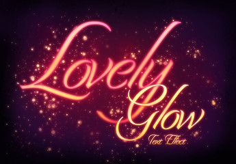 Lovely Golden Glow Text Style Mockup