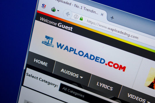 Ryazan, Russia - June 26, 2018: Homepage of Waploaded website on the display of PC. URL - Waploaded.com.