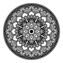 Ethnic Mandala Ornament. Arabic, Pakistan, Moroccan, Turkish, Indian, Spain motifs