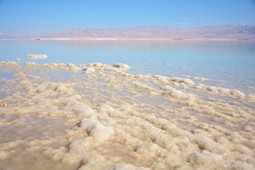 Fototapeta na wymiar View of the Dead Sea coastline. Israel, Ein Bokek resort