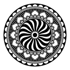 Ethnic Mandala Ornament. Arabic, Pakistan, Moroccan, Turkish, Indian, Spain motifs