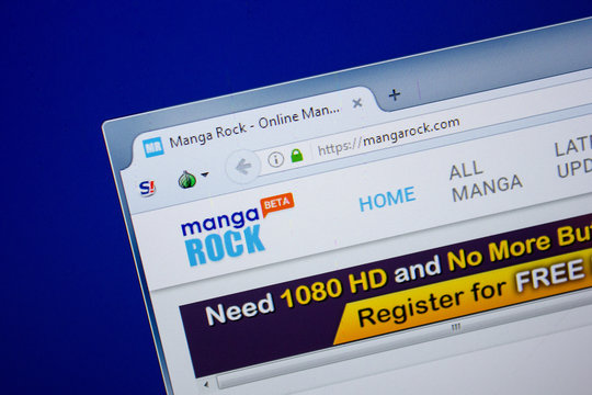 Ryazan, Russia - June 26, 2018: Homepage of MangaRock website on the display of PC. URL - MangaRock.com.