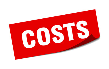 costs sticker. costs square sign. costs. peeler