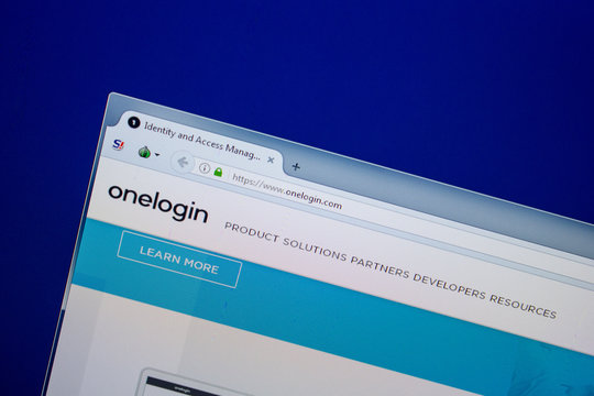 Ryazan, Russia - June 26, 2018: Homepage of OneLogin website on the display of PC. URL - OneLogin.com.
