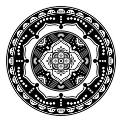 Ethnic Mandala Ornament. Arabic, Pakistan, Moroccan, Turkish, Indian, Spain motifs