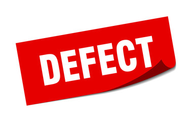 defect sticker. defect square sign. defect. peeler