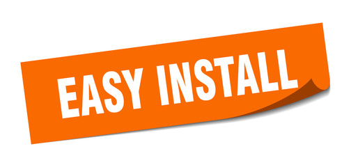 easy install sticker. easy install square sign. easy install. peeler