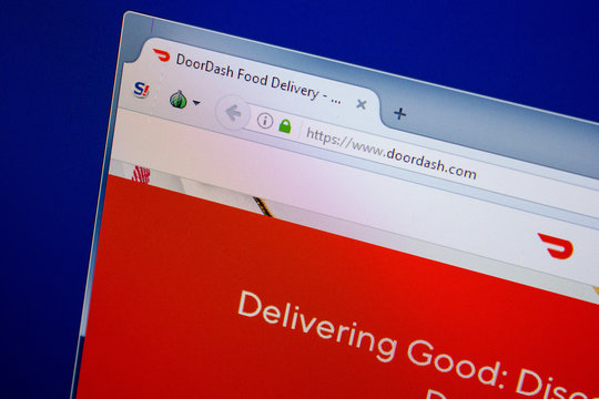 Ryazan, Russia - June 26, 2018: Homepage of DoorDash website on the display of PC. URL - DoorDash.com.