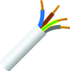 Electric cable icon, wire icon - vector illustration.