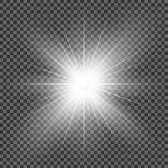 Shine glowing stars. Vector lights