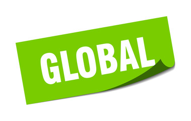 global sticker. global square sign. global. peeler