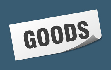 goods sticker. goods square sign. goods. peeler