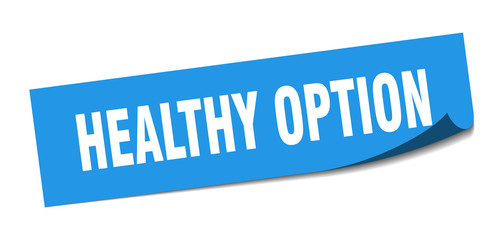 healthy option sticker. healthy option square sign. healthy option. peeler