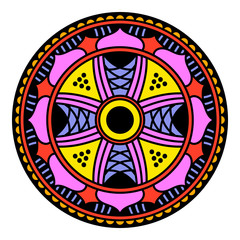 Mandala decorative round ornament. Can be used for greeting card, phone case print, etc. Hand drawn background